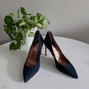 Ted Baker London Savio Navy Suede Pointed Toe Pump